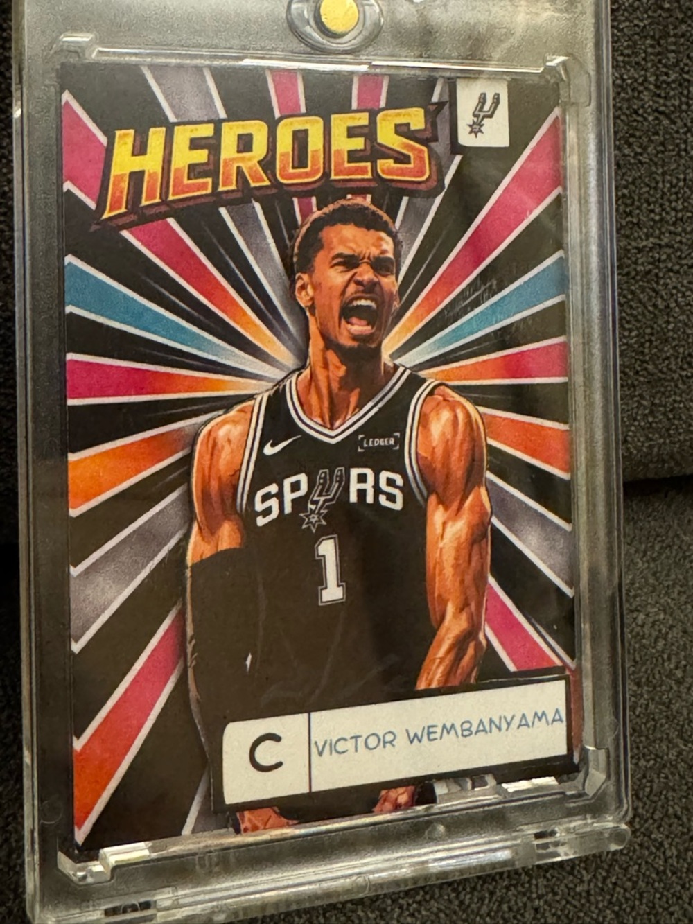 Custom 3D Floater - Custom art card Victor Wembanyama Heroes card - Spurs